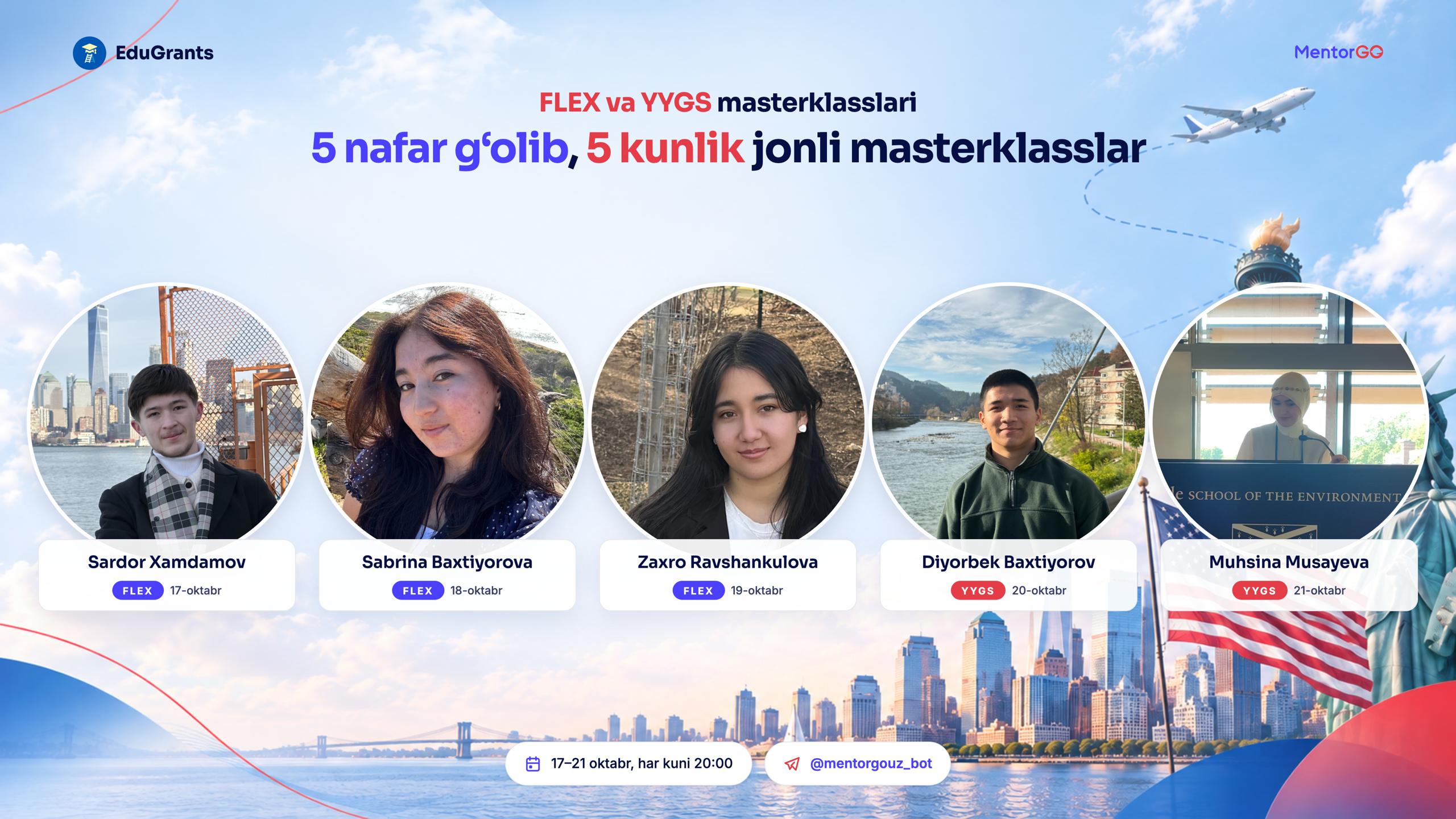 FLEX va YYGS almashinuv dasturlari masterklasslari