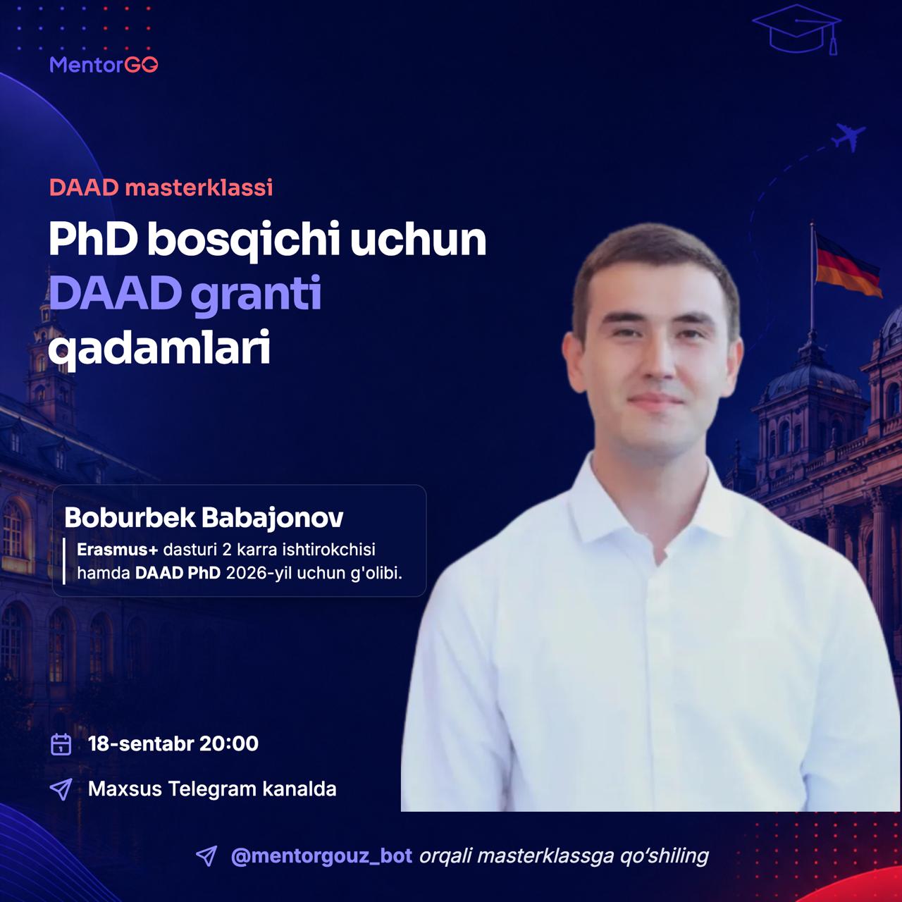 PhD bosqichi uchun DAAD granti qadamlari